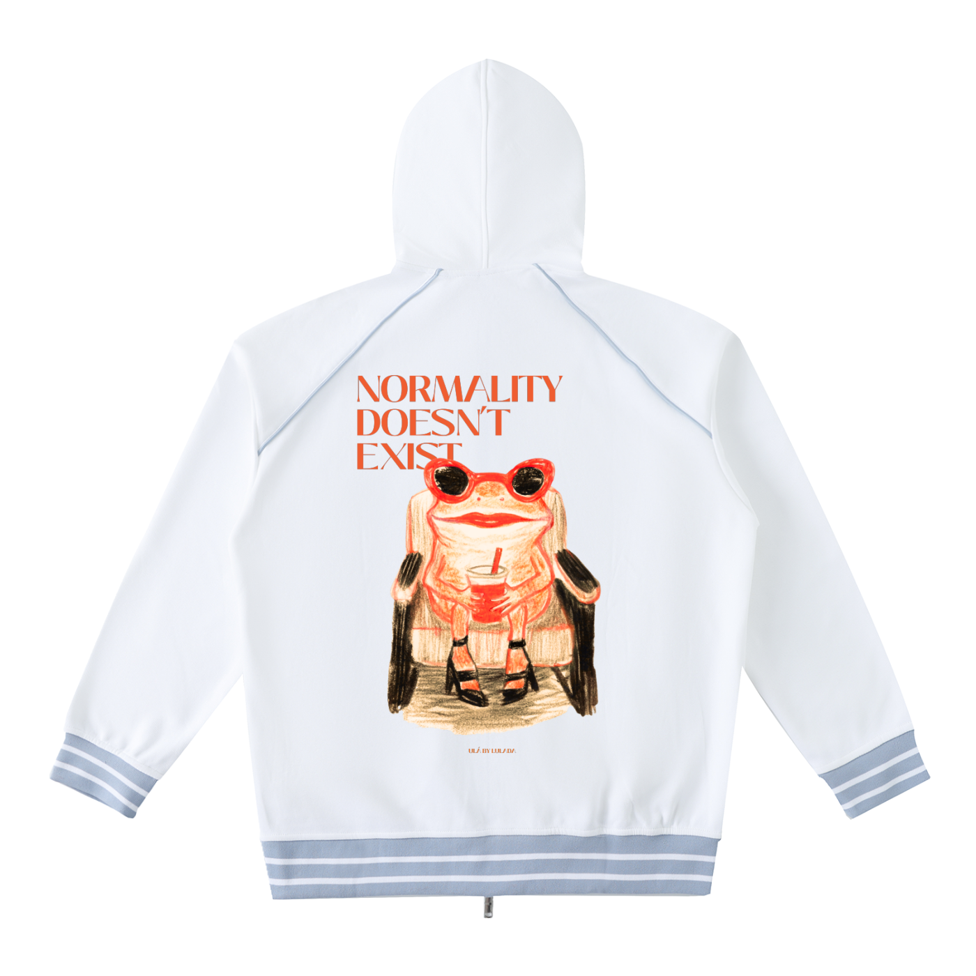 Striped Trim Zip-Up Hoodie