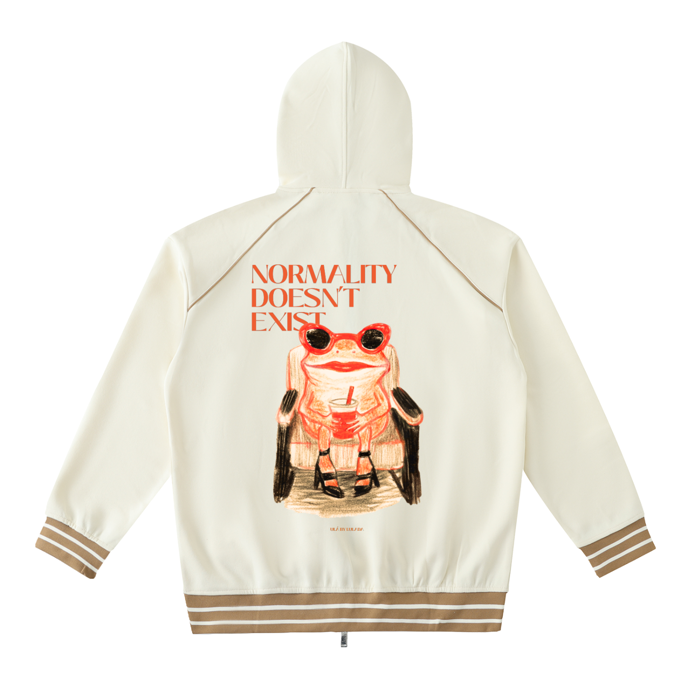 Striped Trim Zip-Up Hoodie