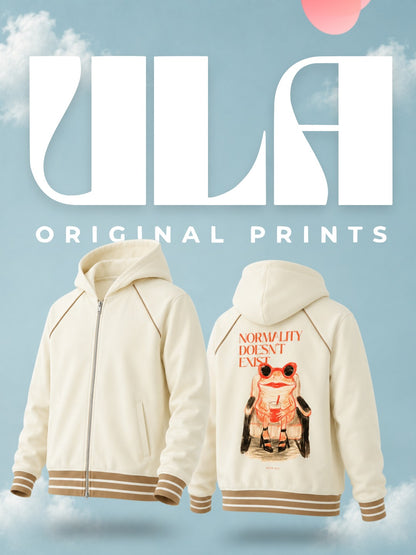 Striped Trim Zip-Up Hoodie