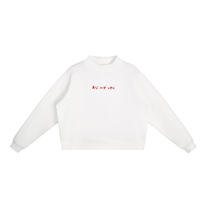 Essential Fleece Mock-Neck Crew Sweatshirt